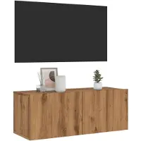vidaXL Armoire TV murale Artisan-Chêne 80x30x30 cm Bois composite