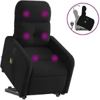 vidaXL Fauteuil de massage avec releveur Noir Tissu
