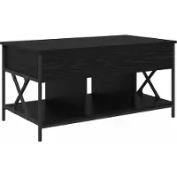 vidaXL Table basse noire imitation chêne 100 x 55 x 48,5 cm