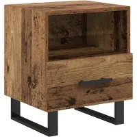 vidaXL Cabinet de chevet avec tiroir Bois ancien 40 x 35 x 47.5 cm