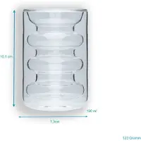 Intirilife 2x Verre Thermique À Double Paroi - Style Rainuré - 190ml De Contenance - Soufflé À La Bouche, Isolé Pour Le Latte Macchiato, Comme Verre À Thé Ou À Café Avec Anse
