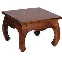 FineBuy Opium Table basse 60 x 40 x 60 cm Sheesham bois massif bois véritable Table de salon carrée marron Table basse d'appoint Table de salon