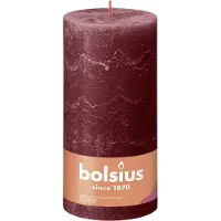 Bolsius 4x , Bougie, Bougie Rustik 20x10cm rouge velours (1 pcs)