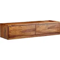 FineBuy Buffet suspendu en bois massif de Sheesham 108x25x34 cm Armoire TV brune Table TV avec espace de rangement Armoire TV murale Moderne Commode TV