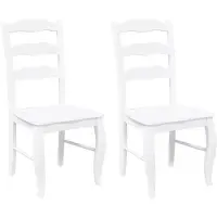 vidaXL Chaises de salle à manger 2 pcs. Blanc Bois massif Hévéa