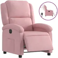 vidaXL Fauteuil relax électrique rose velours