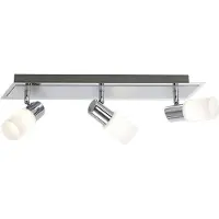 TRIO Spot de plafond LED Series 8214 Beam Gris métallisé à 3 lumières avec chrome