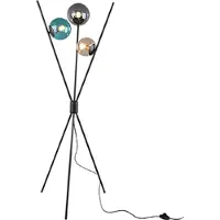 TRIO Lampe tripode - métal - 3 abat-jour en verre - H 156 cm