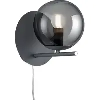 TRIO Applique murale Pure anthracite avec verre fumé