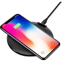 YONIS Chargeur Sans-Fil Qi Ultra-Fin Support Charge Rapide Compatible Smartphone Android Iphone Noir
