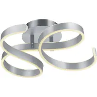 TRIO Leuchten - Plafonnier design I Plafonnier I Lampe I Lampe acier I argent I nickel mat incl. LED 3-étapes dimmable - Frank Dimmer I Dimmable I Salon I Chambre à coucher - Acier Autre - I (ni