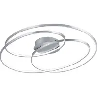 TRIO Plafonnier moderne à LED intégrées GALE argent 673918007