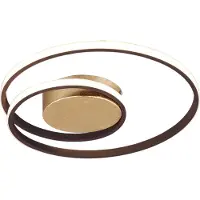 TRIO Plafonnier LED ZIBAL 22 W, 3000 K, 2200 lm, métal blanc cuivré, dimensions : 7 x 39 x 39 cm, IP20, RL