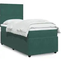 vidaXL Lit boxspring avec matelas vert foncé 90x190 cm velours