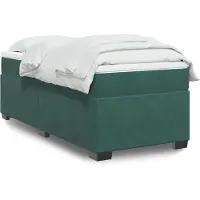 vidaXL Lit boxspring avec matelas vert foncé 90x200 cm velours