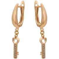Faina Boucles d'oreilles or rose / transparent