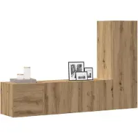 vidaXL Armoires murales TV 3 pcs. Chêne Artisan Matériaux dérivés du bois