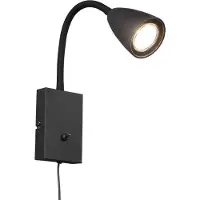 TRIO applique à 1 flamme noir mat avec bras flexible
