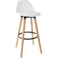 Atmosphera Tabouret bar déco style scandinave "Maxon" - Blanc