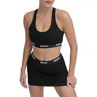 DKNY Logo Elastic Scoop Sports Bra Noir M Femme