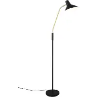 TRIO Lampadaire classique laiton noir mat bras de lecture réglable pour salon chambre 145 cm 1xE27 10W TRAVELLER