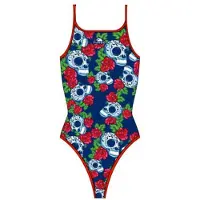 Turbo Roses&skulls Swimsuit Bleu 4XL Femme