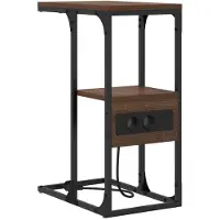 vidaXL Cabinet de chevet avec tiroir Chêne marron 41.5 x 26 x 60.5 cm