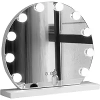 Sensahome Miroir Hollywood avec éclairage - 3 positions - 2700 K/4500 K/6400 K - miroir cosmétique - lumière réglable - 40 cm - blanc