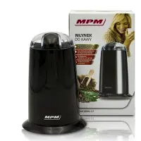 24hShop Moulin à Café Électrique, Graines et Noix, Double Lame Acier, Broyage 40 g/min, 140W, Noir, , MMK-07/C