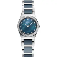 Bering Ceramic Montre dame grise/bleue 32426-707