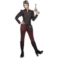 MOM Steampunk Aviator Costume Marron S Enfants