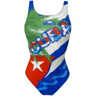 Turbo Cuba Palmera Swimsuit Vert,Bleu S Femme