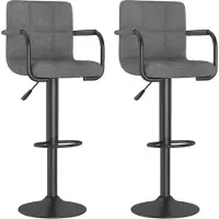 vidaXL Tabouret de bar 2 pcs tissu gris clair