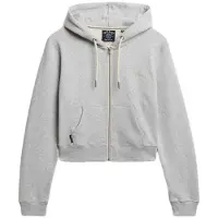 Superdry Essential Logo Cropped Full Zip Sweatshirt Gris XS Femme