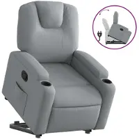vidaXL Fauteuil relax releveur gris clair Tissu