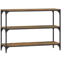 vidaXL Bibliothèque Chêne fumé 100x33x70,5 cm Bois d'ingénierie acier