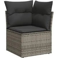 vidaXL Ensemble de salon de jardin 12 pièces avec coussins Gris Poly rotin