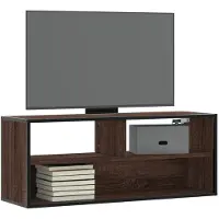 vidaXL Armoire TV Chêne brun 100x31x39,5 cm Bois composite et métal
