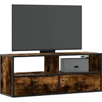 vidaXL Armoire TV chêne fumé 100x31x39,5 cm Bois composite et métal