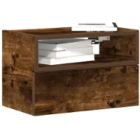 vidaXL Tables de chevet murales 2 pcs Chêne fumé 45x26x28,5 cm