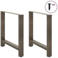 vidaXL Pieds de table de salle à manger acier naturel 2 pcs. 70x(72-73) cm acier