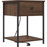 vidaXL Cabinet de chevet avec tiroir Chêne marron 42 x 41 x 56 cm