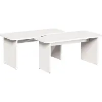 vidaXL Table Basse 2 Pcs Blanc 100 X 69 X 35.5 Cm Lumarko