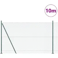 vidaXL Clôture en fil métallique avec socle en béton, 10 x 1,4 m, couleur verte
