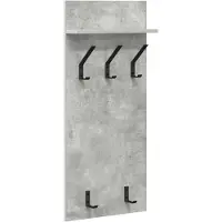 vidaXL Porte-manteau mural avec étagère Gris béton 90 x 40 x 10 cm