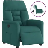 vidaXL Fauteuil inclinable électrique Vert foncé Tissu