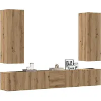 vidaXL Armoires TV murales 5 pcs. Chêne Artisan Matériaux dérivés du bois