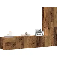 vidaXL Armoires murales TV 3 pcs. Aspect vieux bois Matériaux dérivés du bois