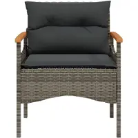 vidaXL Ensemble de salon de jardin 4 pièces avec coussins Gris Poly rotin