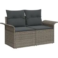 vidaXL Ensemble de canapé de jardin avec coussins avec mémoire 6 pcs Gris Poly Rattan